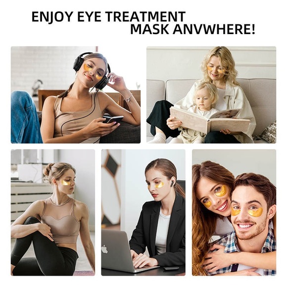 24k gold eye mask, dark circles eye mask,eye patches,with one yellow headband - Picture 6 of 7